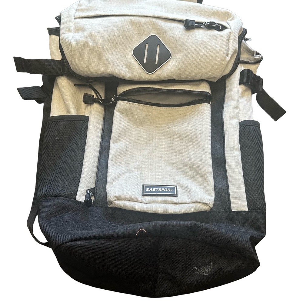 Eastport Cream and Black Urban Backpack with Durable Design